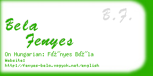 bela fenyes business card